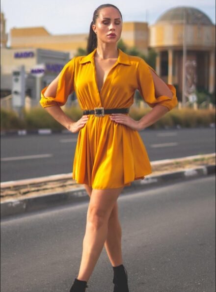 short simple yellow dress